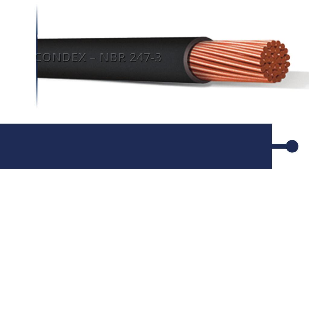 CABO FLEX 0/70 V DADOS TÉCNICOS: Condutor de fios de cobre eletrolítico, têmpera mole, classe * e de encordoamento até a seção 6 mm² e classe de encordoamento a tir da seção 10 mm², isolado com