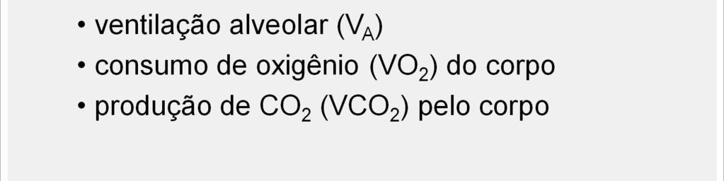Os níveis de oxigênio e de dióxido de carbono no gás alveolar são determinados pela ven lação
