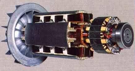 Na figura abaixo, mostra-se a imagem de um rotor de gerador síncrono