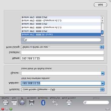 Impressão em rede a partir de Macintosh utilizando o controlador BR-Script 3 h No menu de contexto Print using (Imprimir utilizando) seleccione Select a driver to