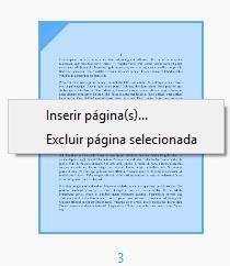 Figura 22: Menu Inserir páginas 2. Acesse o PDF no seu disco rígido local, selecione o arquivo que contém as páginas que você deseja adicionar e clique em Abrir.