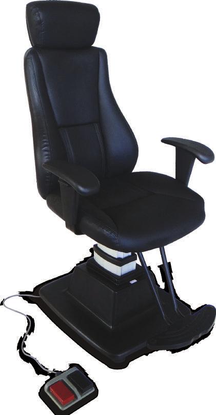 MM-560B Cadeira Oftálmica Elétrica Preta Equipamento de fácil manuseio, com acionamento no pedal,