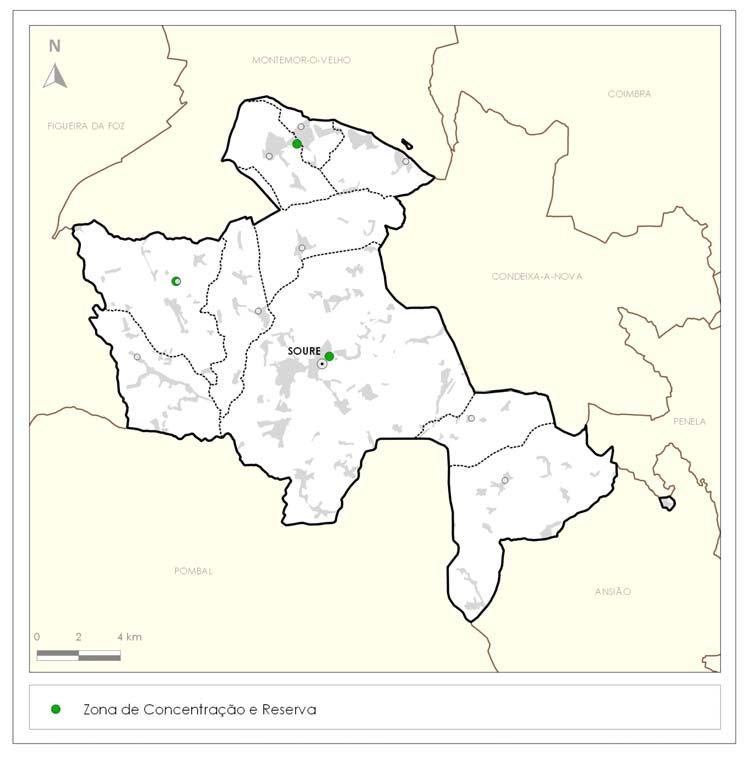 3. Organização Mapa 13. Zonas de concentração e reserva no concelho de Soure Fonte: CMS (20