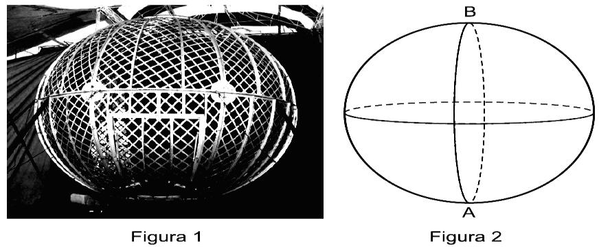 3) O globo da morte é uma atração muito usada em circos. Ele consiste em uma espécie de jaula em forma de uma superfície esférica feita de aço, onde motoqueiros andam com suas motos por dentro.
