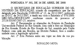 08 e teve sua publicação no Diário Oficial da União no dia 17 de abril do corrente ano.
