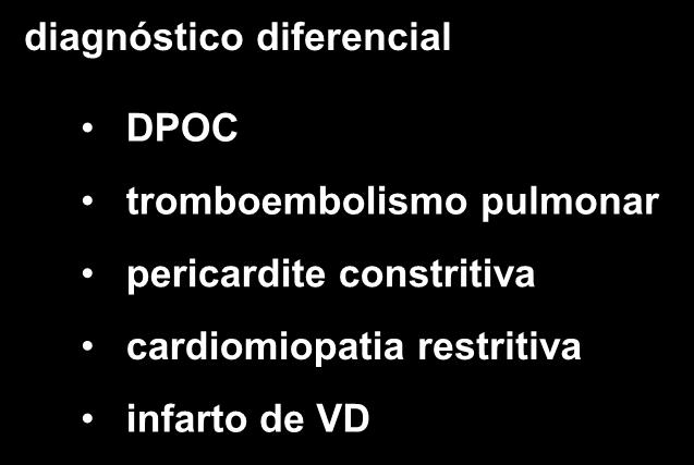 Diagnóstico do tamponamento diagnóstico diferencial DPOC tromboembolismo