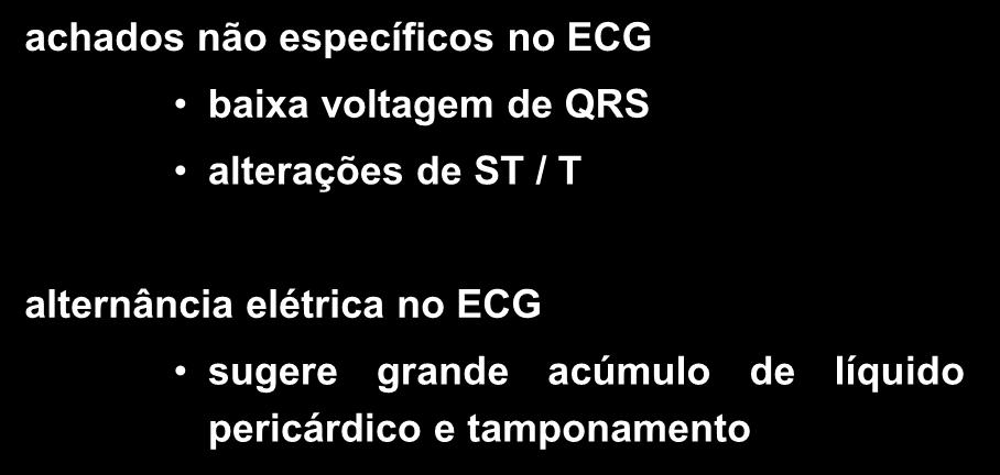 Efusão pericárdica achados não específicos no ECG