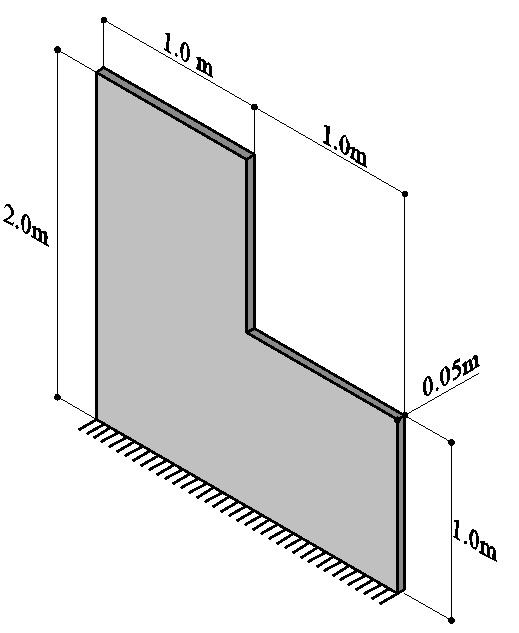 7, o qual consiste em uma peça de formato L, com densidade ρ = 7500kg/m 3,