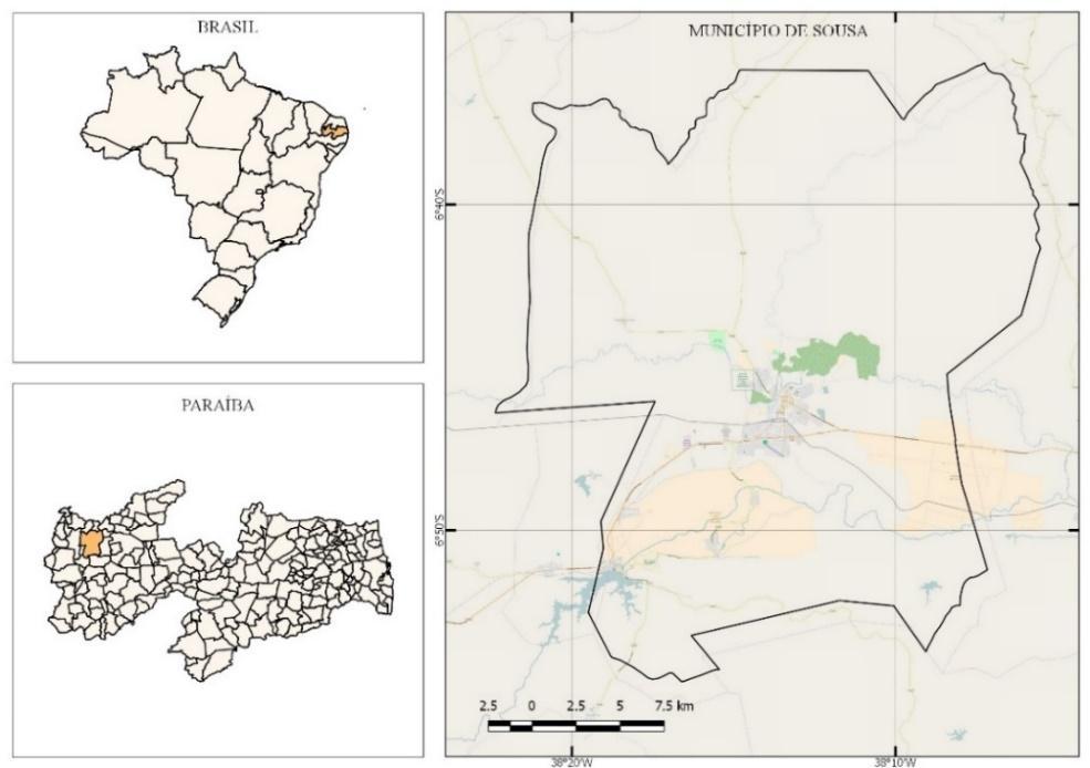 pouco tempo de operação do satélite e sua baixa resolução temporal. A Figura 1 a seguir mostra a localização da área de estudo.