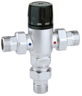MISTURADORA TERMOSTÁTICA ANTI-CALCÁRIO Código: AS FUNÇÃO A válvula misturadora termostática é utilizada em instalações de produção de água quente para uso higiênico-sanitário.