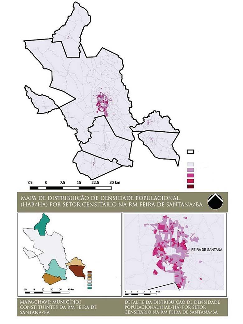Ana Paula Campos Gurgel Figura 2 Mapas de densidade populacional (em habitantes por hectare) por setor censitário Legenda lim_mun_pm feira PM FEIRA DE SANTANA 0-48 48-118 118-201 201-398 398-750