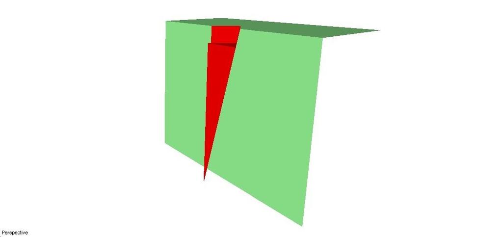 aproximadamente igual à da face do talude resultando nos modelos a formação de cunhas de pequenas dimensões, como se apresenta na Figura 106.