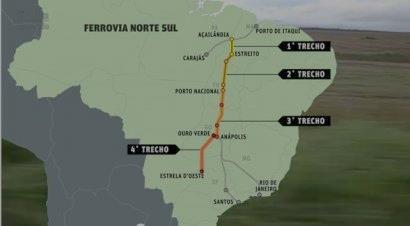 Infraestrutura Ferroviária Ferrovia Norte Sul Trecho Sul Trecho: Ouro Verde de Goiás/GO - Estrela d Oeste/SP. Extensão: 684 km.