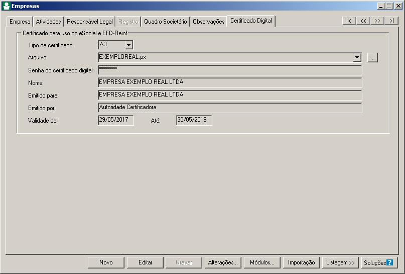 7 Como configurar o certificado digital pelo cadastro de Contadores: Caso o contador utilize seu próprio