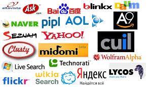 Entre as maiores empresas encontram-se o Google, o Yahoo, o Bing, o Lycos, o Cadê, BuscaPé e, mais recentemente, a Amazon.com.