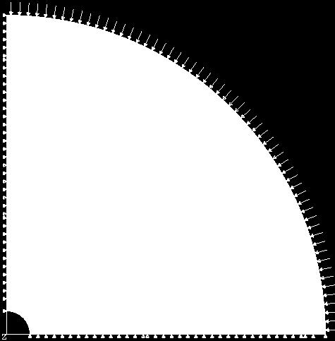 direções y e x, respectivamente (condições de simetria). Da mesma forma, as setas indicam a aplicação das tensões ao redor do poço.