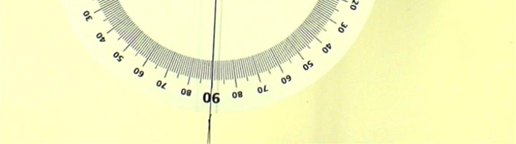 Girar o transferidor e alinhar o fio 1 com o eio X (θ 1 = 0).