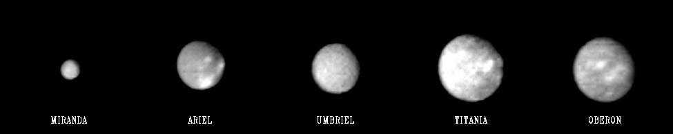 Urano - Luas Urano possui, no mínimo, 27 luas.