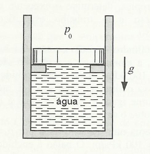 A água é então aquecida até o volume interno do conjunto se tornar igual ao triplo do volume interno inicial.