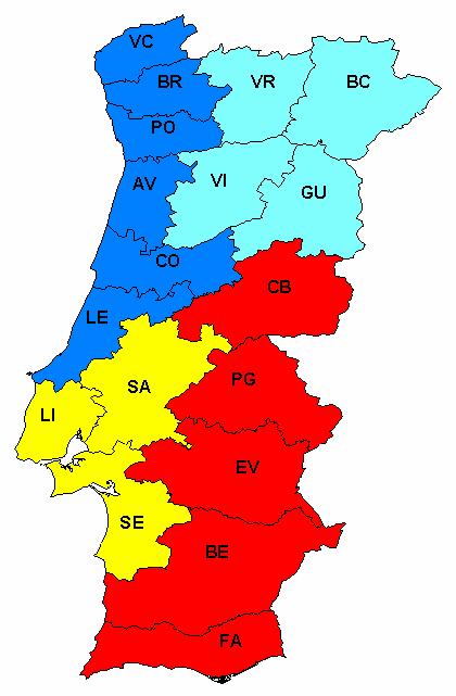 Região 1- Interior Norte Região 2 - Litoral Norte Região 3 - Interior Sul Região 4 - Litoral Sul Figura