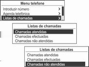 236 Telemóvel As chamadas registadas nos contactos sem qualquer nome serão indicadas como Contacto sem número.