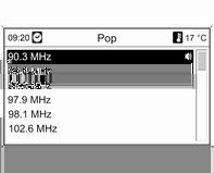 Rádio 97 Para procurar um tipo de programa determinado por estação: seleccione a lista de opção de categorias específica da banda de frequências.