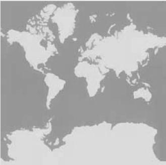 Geografia 17. (UNIVAG MT) Examine o mapa. Projeção de Mercator (IBGE. Atlas geográfico escolar, 2009. Adaptado.