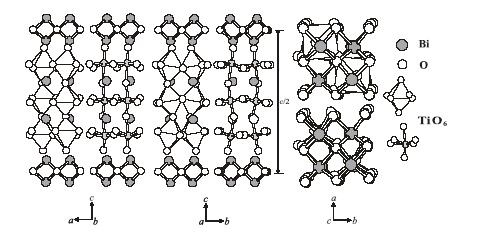CAPÍTULO 1 FUNDAMENTAÇÃO TEÓRICA Figura 1.1: Estrutura cristalina do BIT (fase ortorrômbica). Fonte: referência [11].