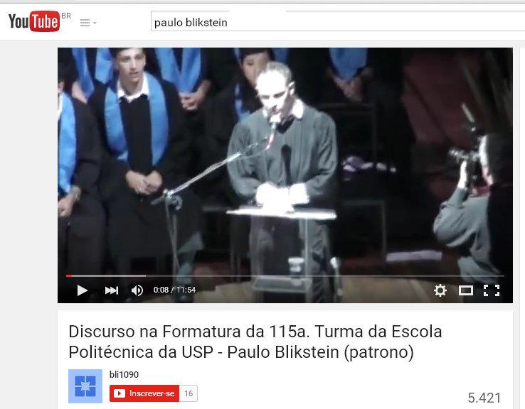 Discurso de Paulo Blikstein na formatura da 115ª.