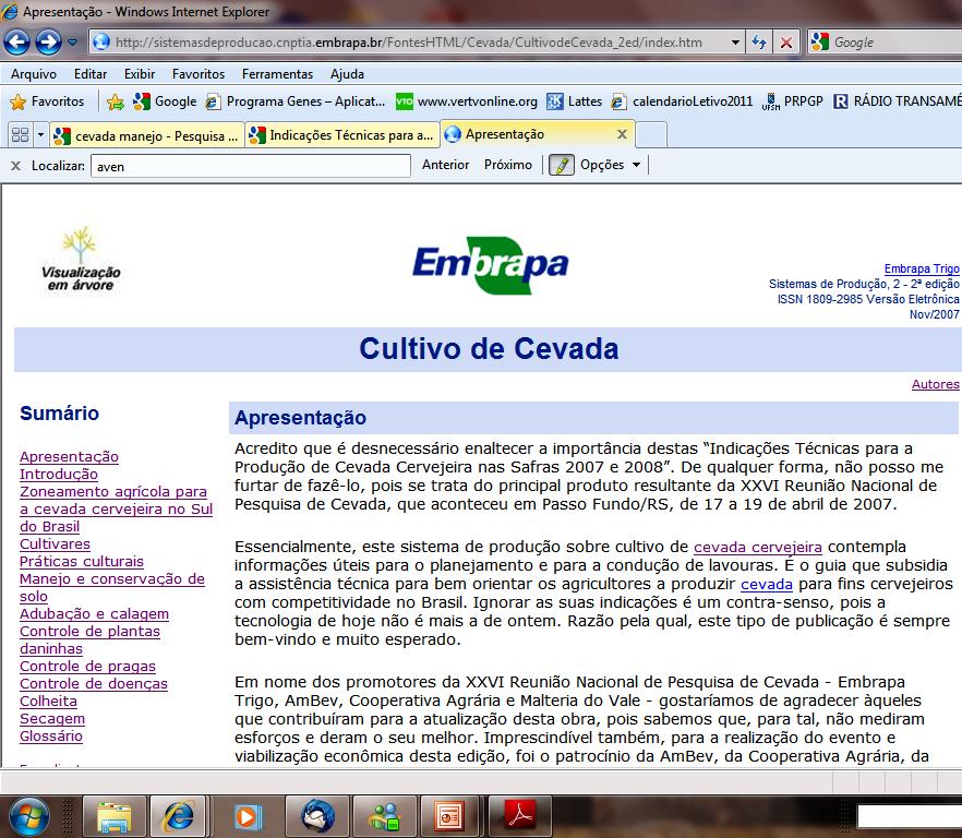 Bibliografia http://www.cnpt.embrapa.