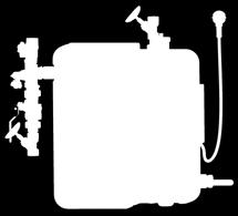 Válvula de bloqueio com manómetro Torneiras de lavagem para AF e AQUE Retorno AQUE para o tanque com válvulas de retenção (peça de inserção) Interruptor de fluxo angular Montagem vertical fluxo de
