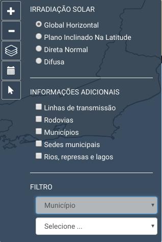 Figura 1: Interface do sistema para a consulta por municípios 2.