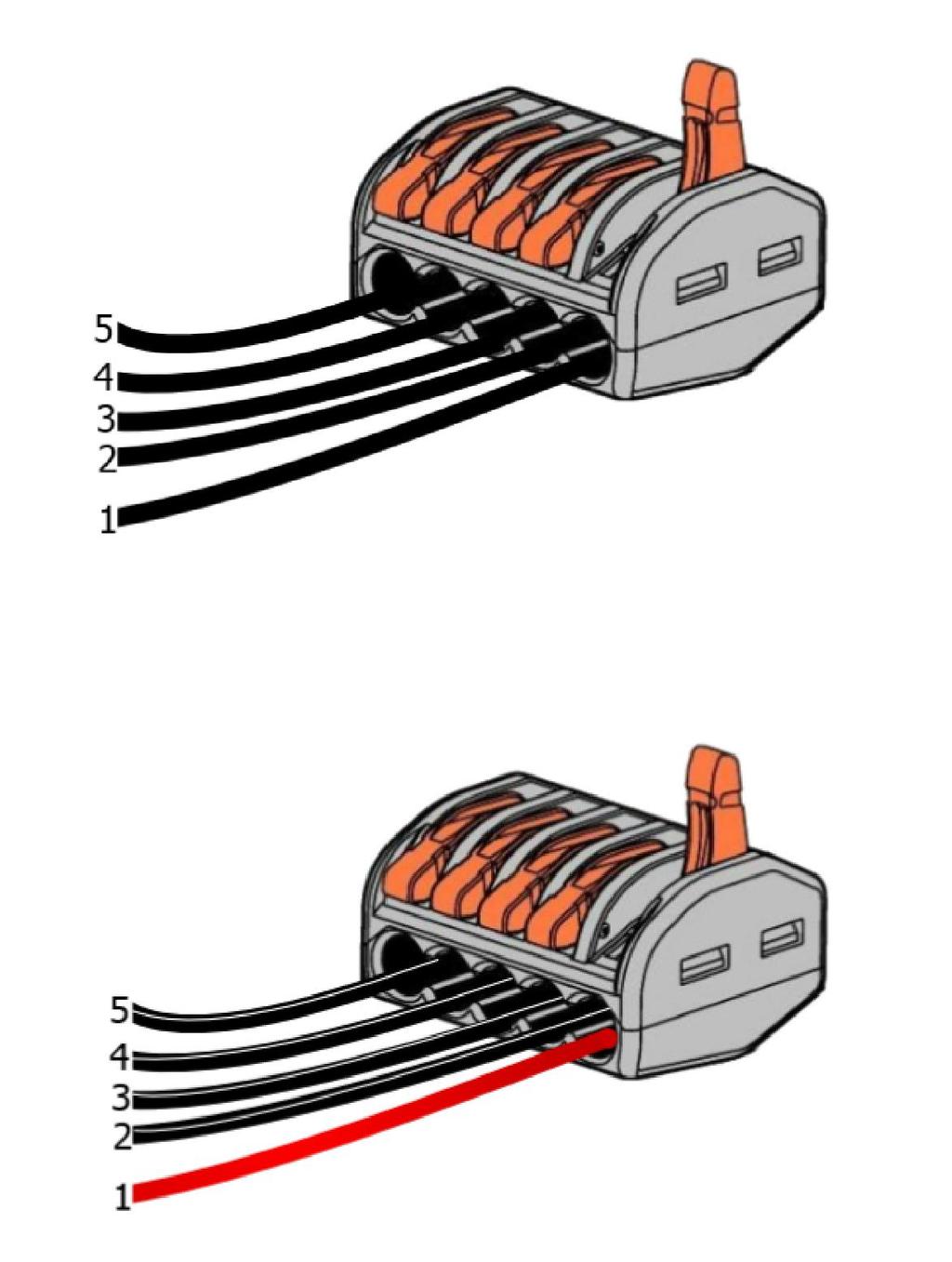 CEXÕES Antes de realizar a energização do equipamento, é necessário realizar algumas conexões com os fios da(s) sirene(s). Junto com o equipamento são enviados 2 conectores com 5 terminais cada.