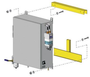 Instruções de instalação para sistema manual Prodigy HDLV 3 Opções de montagem do painel da bomba ATENÇÃO: Equipamento pesado. Peça ajuda quando levantar o painel da bomba.