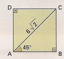 m b) 40m c) 50m d) Questão 29 diagonal de um quadrado mede 6 2cm, conforme nos mostra a figura.