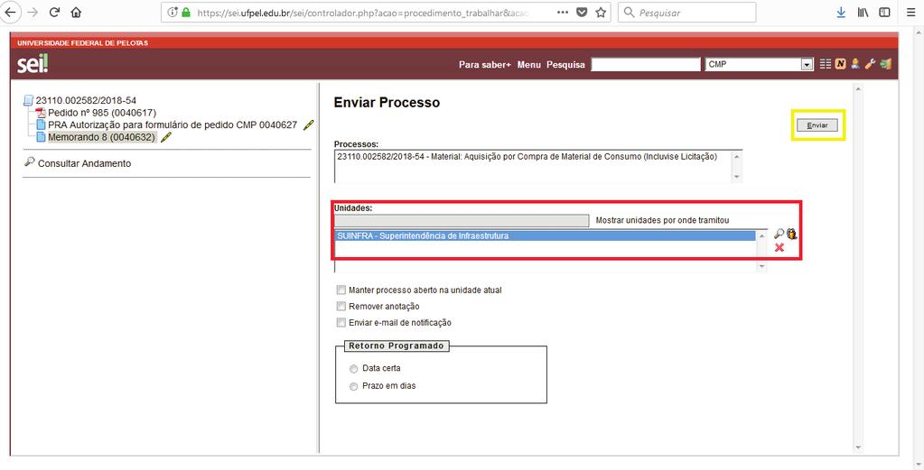 estipulados na Agenda de Compras: 5) Caso não seja necessária a