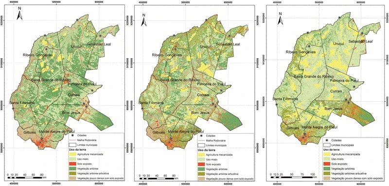 Figura 1: Uso da Terra entre os anos de 1991, 2001 e 2010.