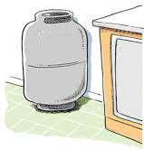 Guarde o botijão de gás no lado de fora da casa em compartimento fechado que deve permanecer trancado.