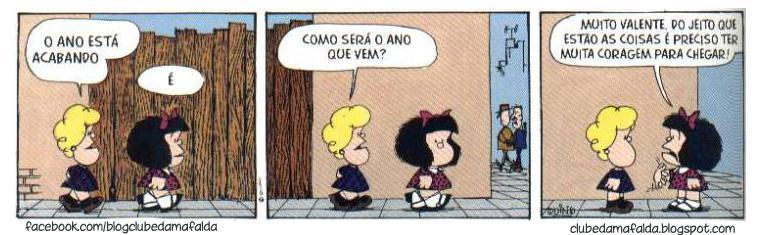 Conforme a ideia que Mafalda quis expressar, se considerarmos o ano de 0 e a chegada do ano de 0, como se pode associar o corrente ano