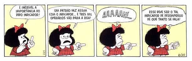 0 ) Leia atentamente a tirinha abaixo e responda ao que se pede: Segundo a tirinha de Mafalda percebemos traços de humor e/ou ironia