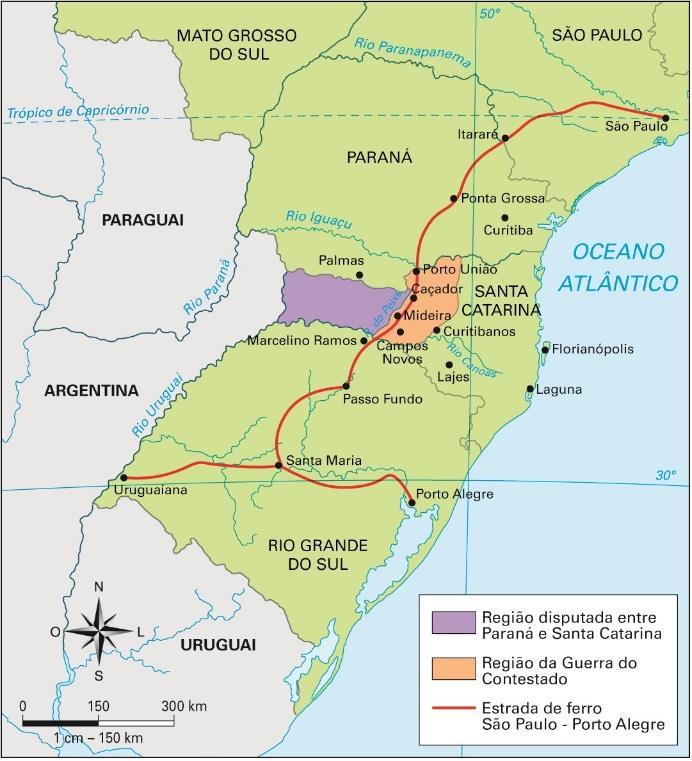Um olhar sobre o passado a Guerra do Contestado 1912-1916: O conflito foi uma disputa pela região conhecida como Contestado, localizada entre Paraná e Santa Catarina; Liderada por José Maria; Causas: