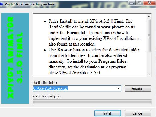 Figura 9. Ficheiro de instalação do XPivot Animator depois de descompactado 6.