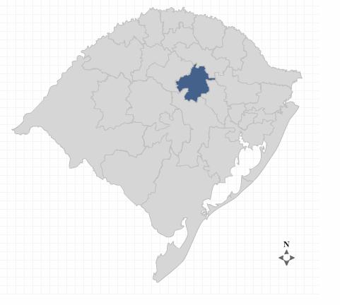 Planalto Médio sul-rio-grandense, no Alto da Serra do Botucaraí.