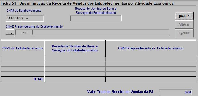 Ficha 54 Discriminação da Receita de