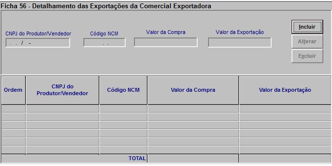 Ficha 56 Detalhamento das Exportações da