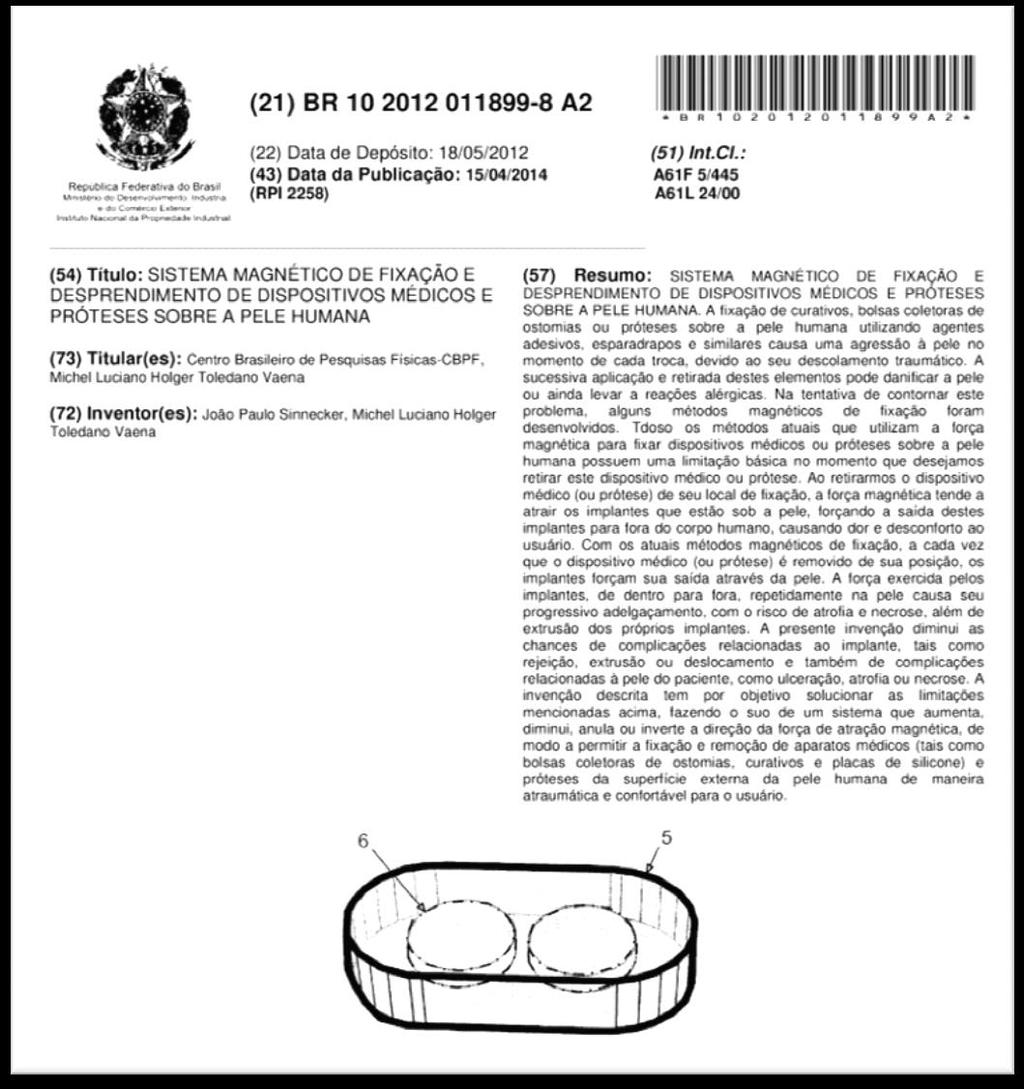 Pedido de Patente Nacional Depósito de Pedido de Patente CBPF Sistema magnético de