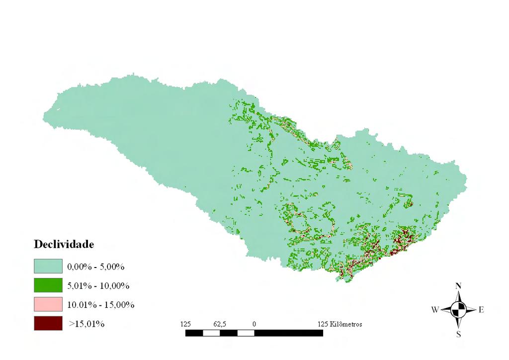 região do médio Rio Grande o relevo é constituído por planícies interioranas fluviais e/ou fluvilacustres e por patamares da bacia do Paraná que ocorrem na porção ocidental.