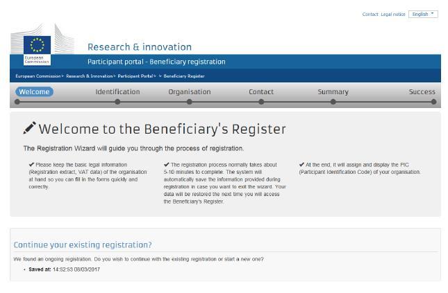 Portal do Participante - ECAS Registro no Portal do Participante Para registrar sua organização, você precisará fornecer dados administrativos e legais básicos, bem como alguns detalhes de contato.