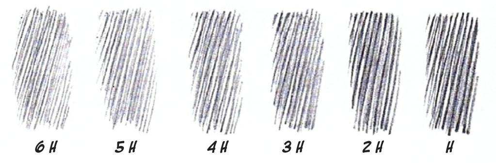 Os lápis de grafites H são os mais duros; eles são usados para desenhos