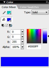 Cores Na paleta Color a opção padrão inicial é Solid onde é